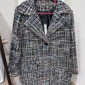 Coco + Carmen Black and White Tweed Jacket